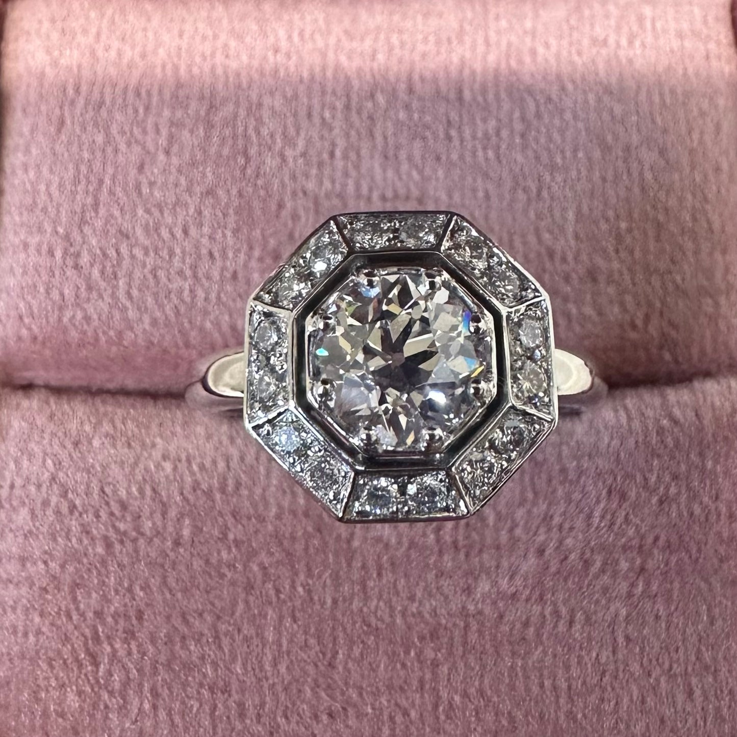 Platinum Vintage Style Diamond Ring - Lucy in the Sky