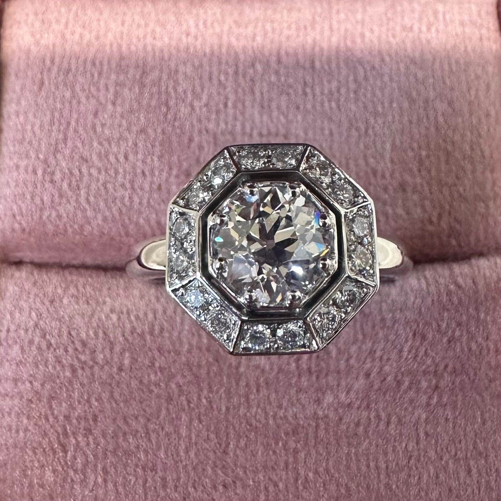 Platinum Vintage Style Diamond Ring - Lucy in the Sky