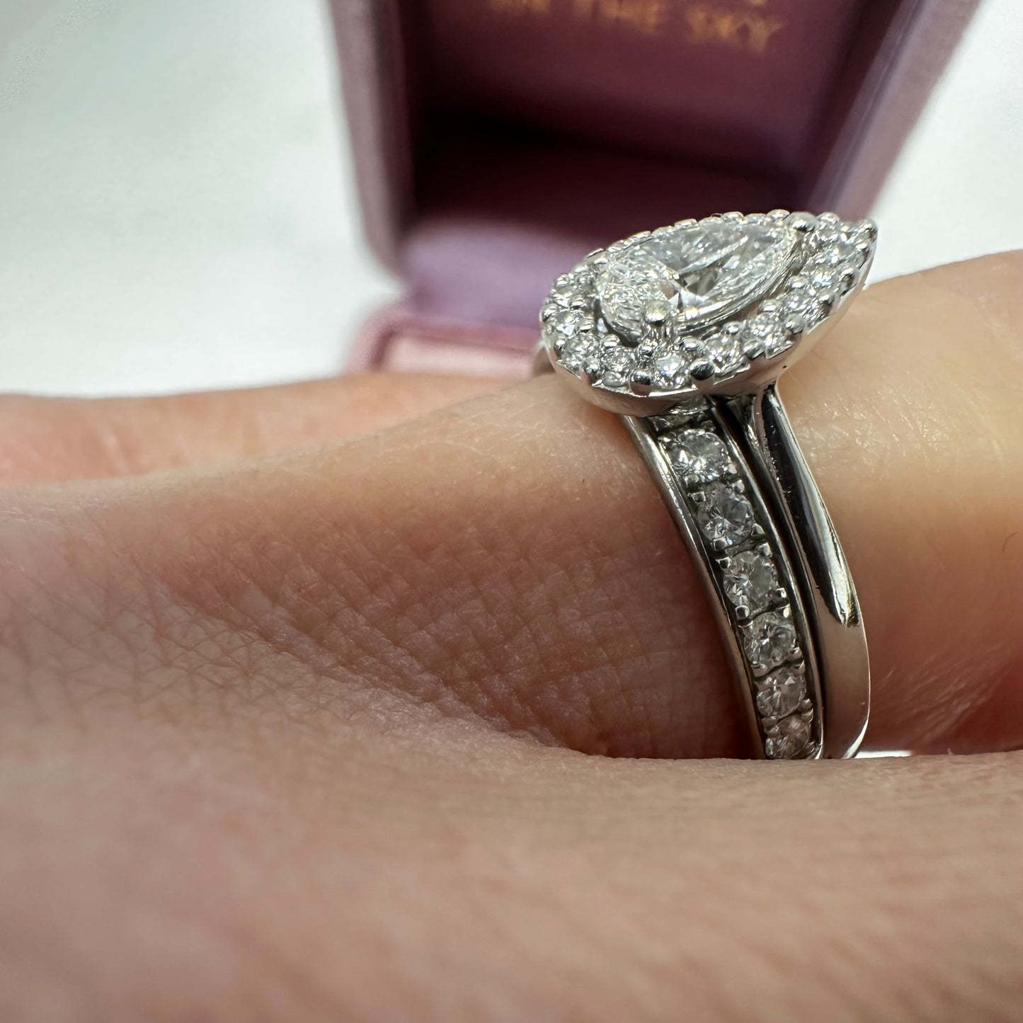 Platinum Pear Diamond Ring - Lucy in the Sky
