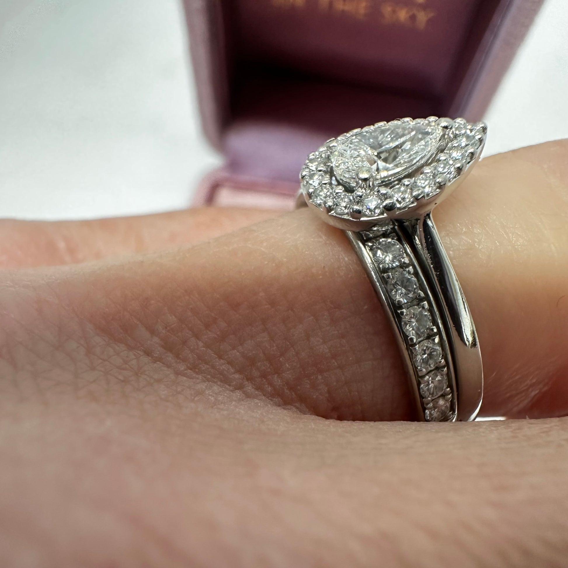 Platinum Pear Diamond Ring - Lucy in the Sky