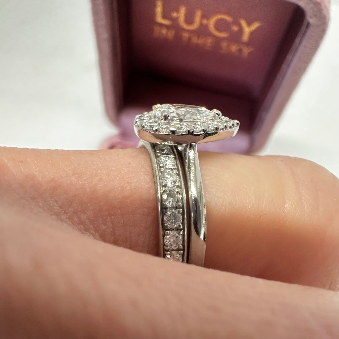Platinum Pear Diamond Ring - Lucy in the Sky