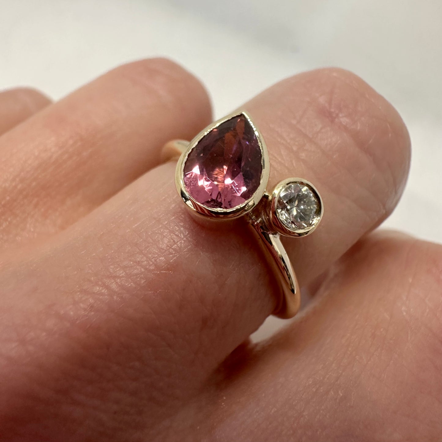 Pink Tourmaline & Diamond Ring