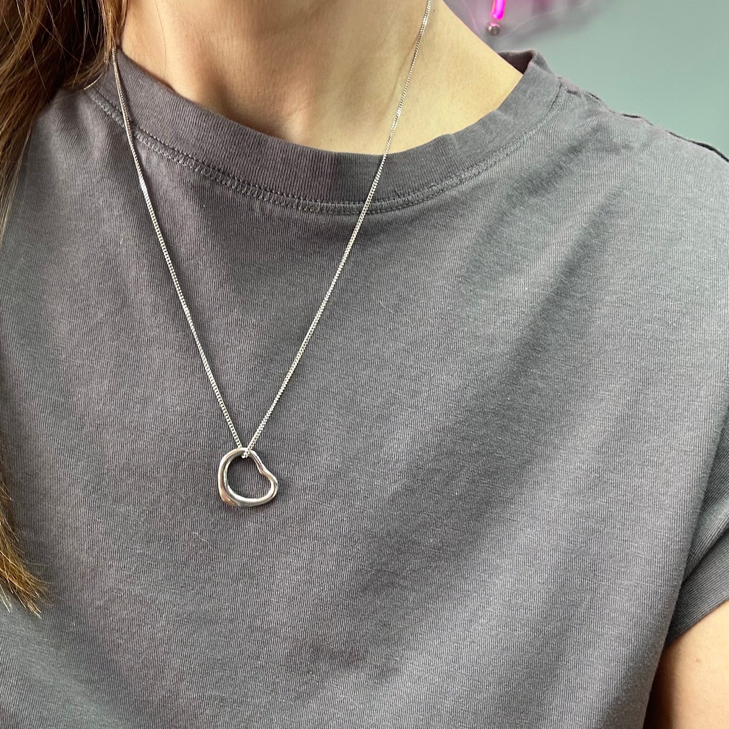 White Gold Heart Necklace