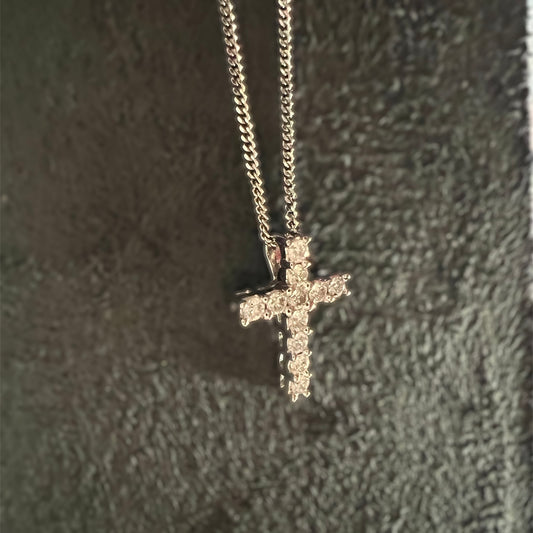 9ct Diamond Cross Necklace